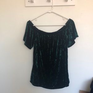 Off The Shoulder Velvet Top